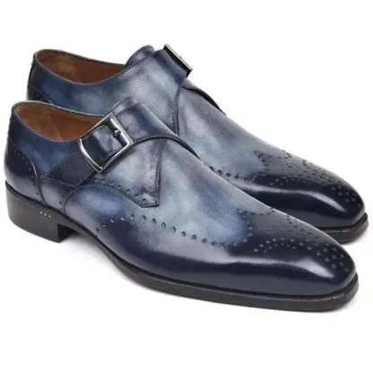 Men’s Brogue Buckle Monk Strap Dress Shoes