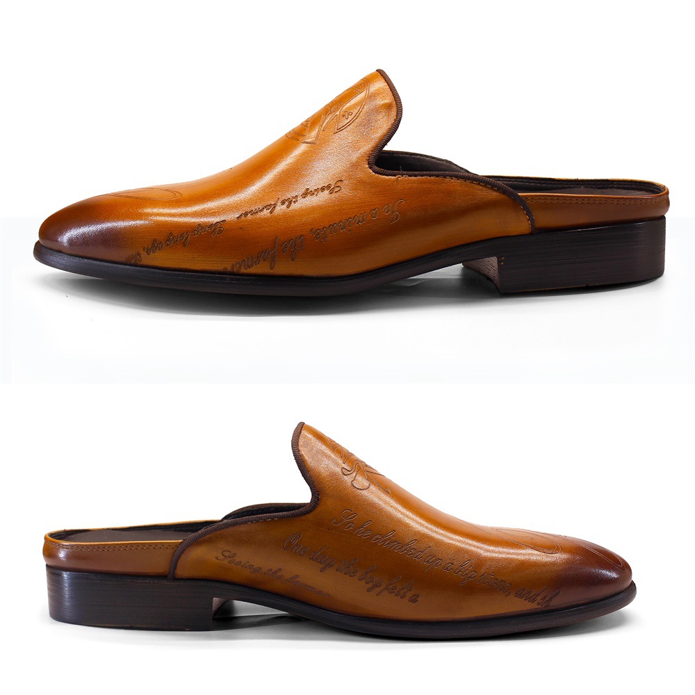 Statement  Handcrafted Leather Backless Loafer Mule Shoes