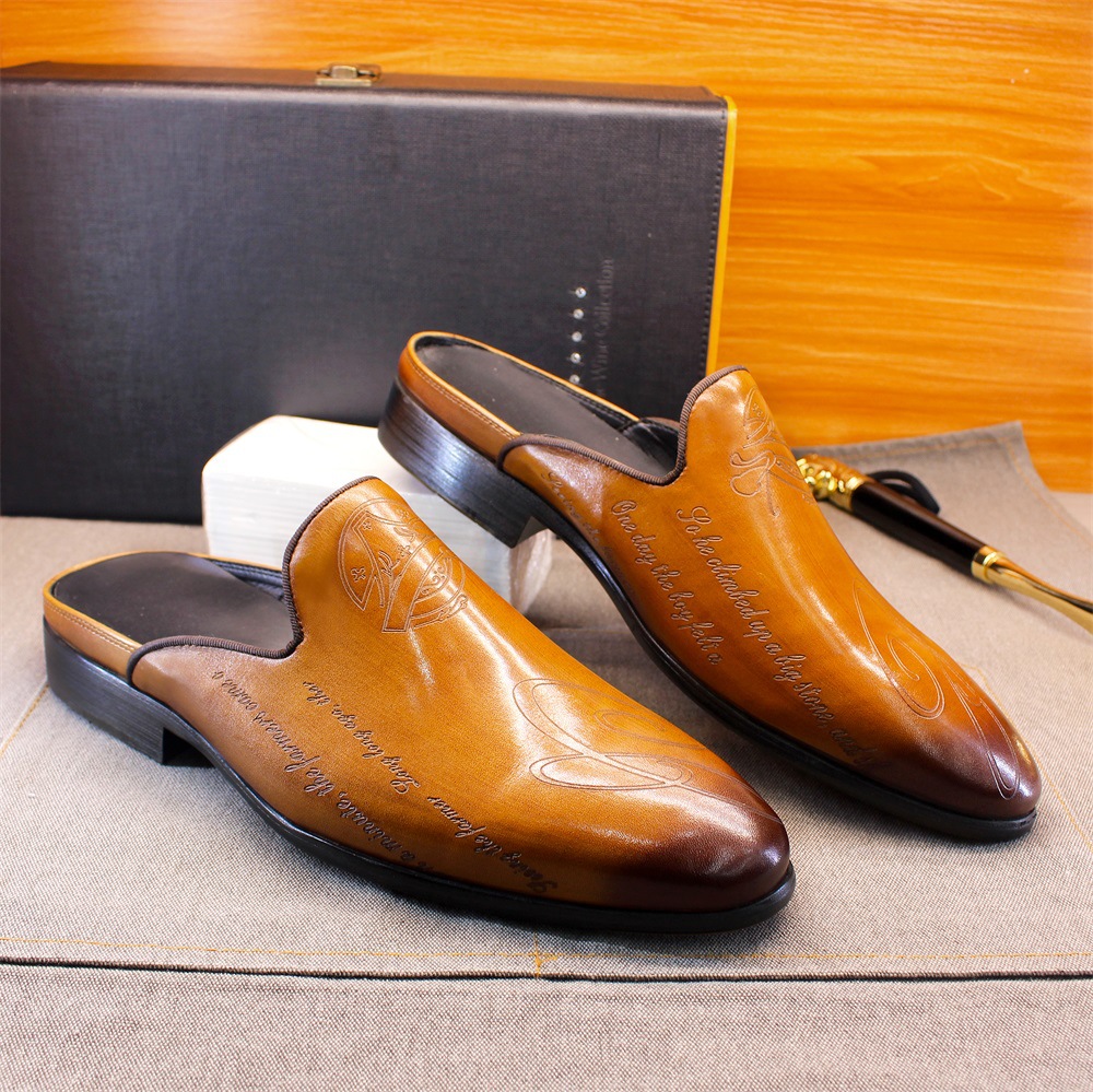 Statement  Handcrafted Leather Backless Loafer Mule Shoes