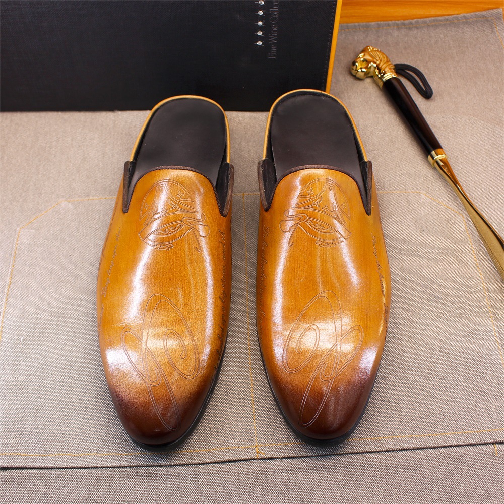 Statement  Handcrafted Leather Backless Loafer Mule Shoes