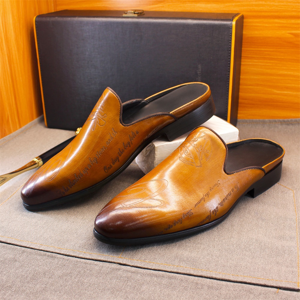 Statement  Handcrafted Leather Backless Loafer Mule Shoes