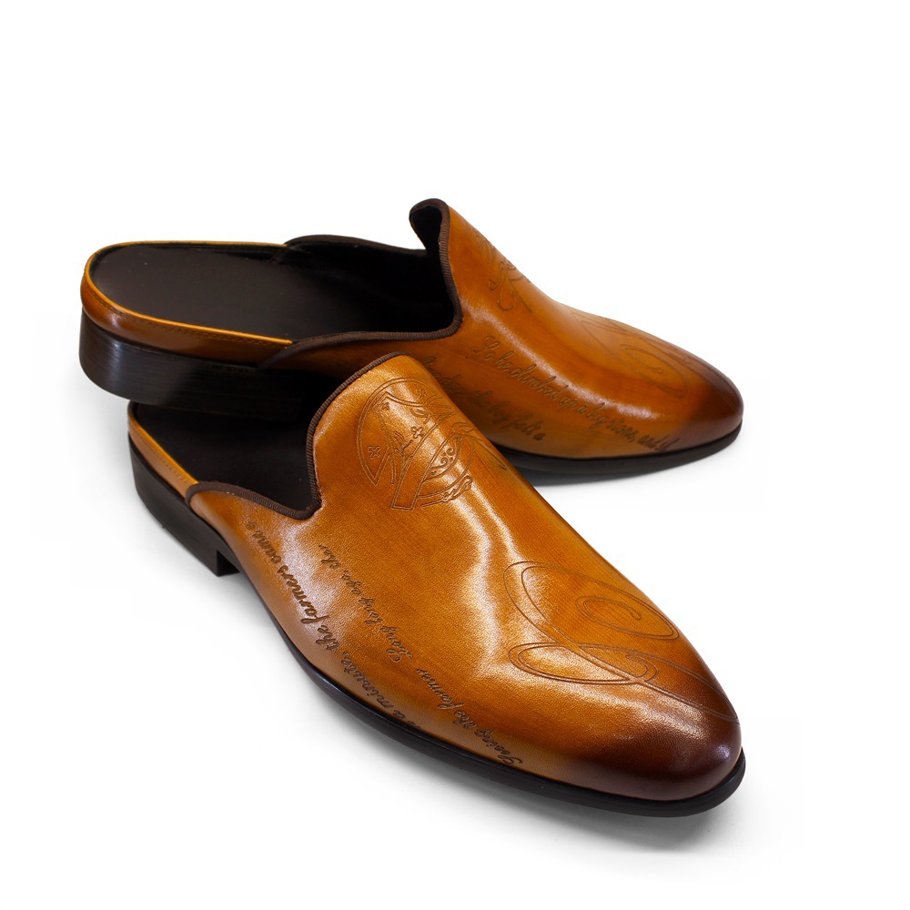 Statement  Handcrafted Leather Backless Loafer Mule Shoes