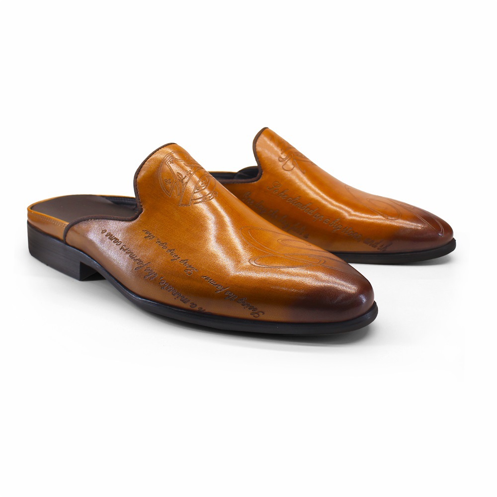 Statement  Handcrafted Leather Backless Loafer Mule Shoes