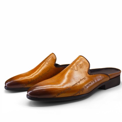 Statement  Handcrafted Leather Backless Loafer Mule Shoes