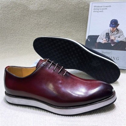 Modern Leather Derby Shoes with Statement Contrast Sole