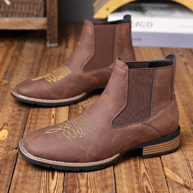 Men’s Western Chelsea Boots in 5 Colors — Versatile Wear | colinshoes