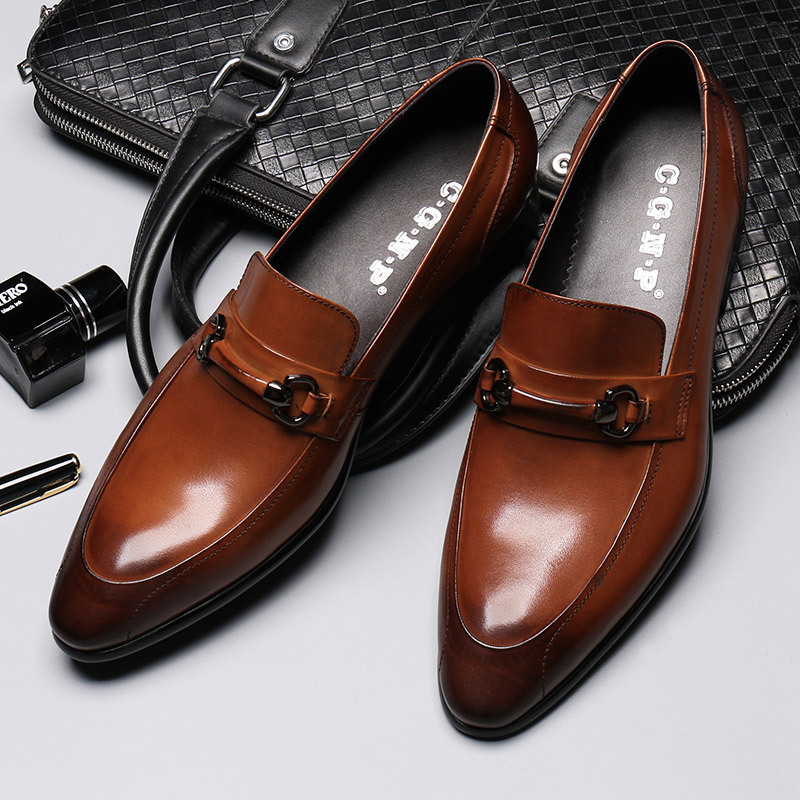 Men's Luxury Genuine Leather Tassel Business Dress Shoes Loafers-ms1201