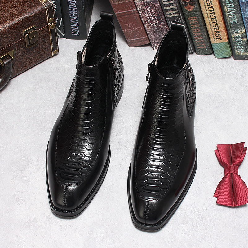 Luxury Exotic Side-Zip Ankle Boots-Colinshoes