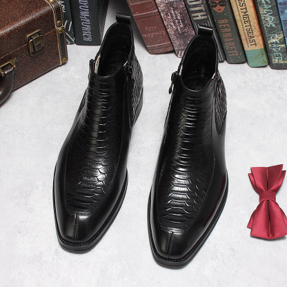 Luxury Exotic Side-Zip Ankle Boots-Colinshoes