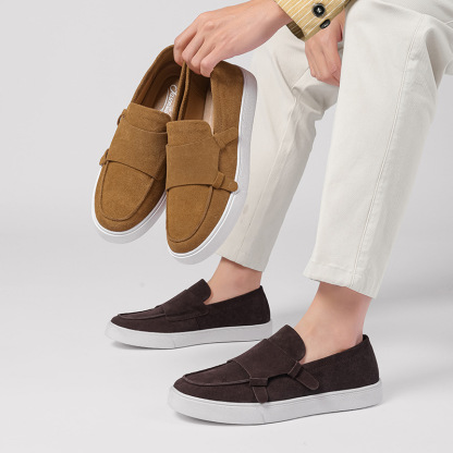 Suede casual loafers for men lightweight sole