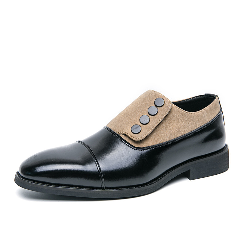 Retro Button Two-Tone Cap Toe Loafers-Colinshoes