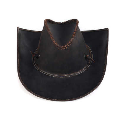 Vintage Genuine Leather Cowboy Hat