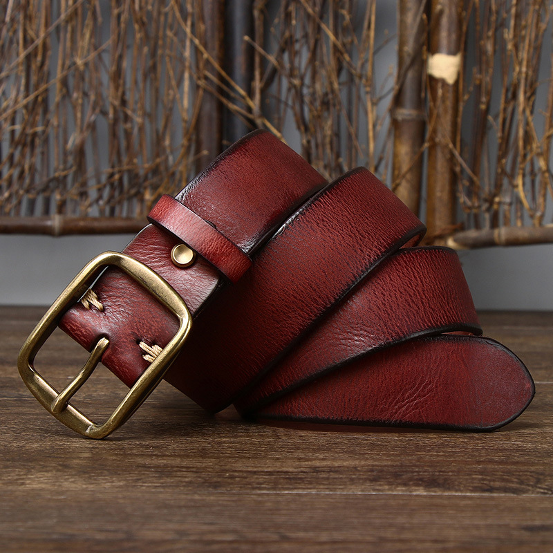 Genuine Leather Belt for Men with Brass Buckle | colinshoes