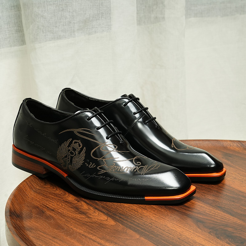 Engraved Script Wholecut Oxfords-Colinshoes