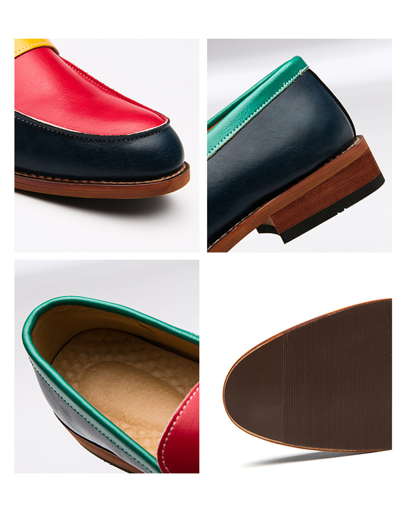 Rear view highlighting green trim and handmade stitching detail-Colinshoes