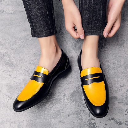 Stylish slip-on loafers featuring mixed textures and tones-Colinshoes