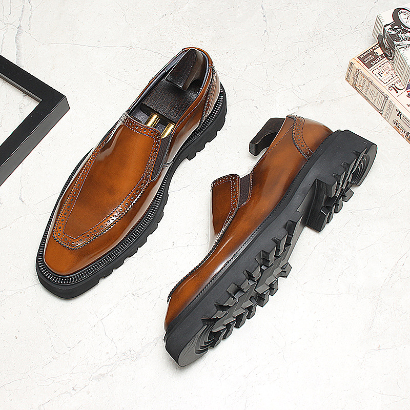 Stylish Men's Casual Leather Slip-On Shoes