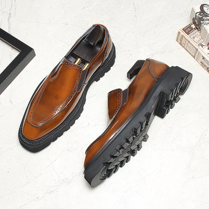 Stylish Men's Casual Leather Slip-On Shoes