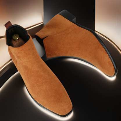 Minimalist Style Men’s Suede Chelsea Boots