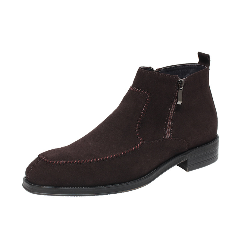 Quiet Opulence Men’s Suede Side-Zip Ankle Boots