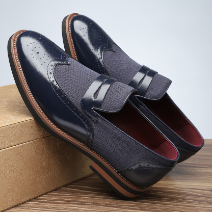 Men’s Two-Tone Wingtip Casual Loafers
