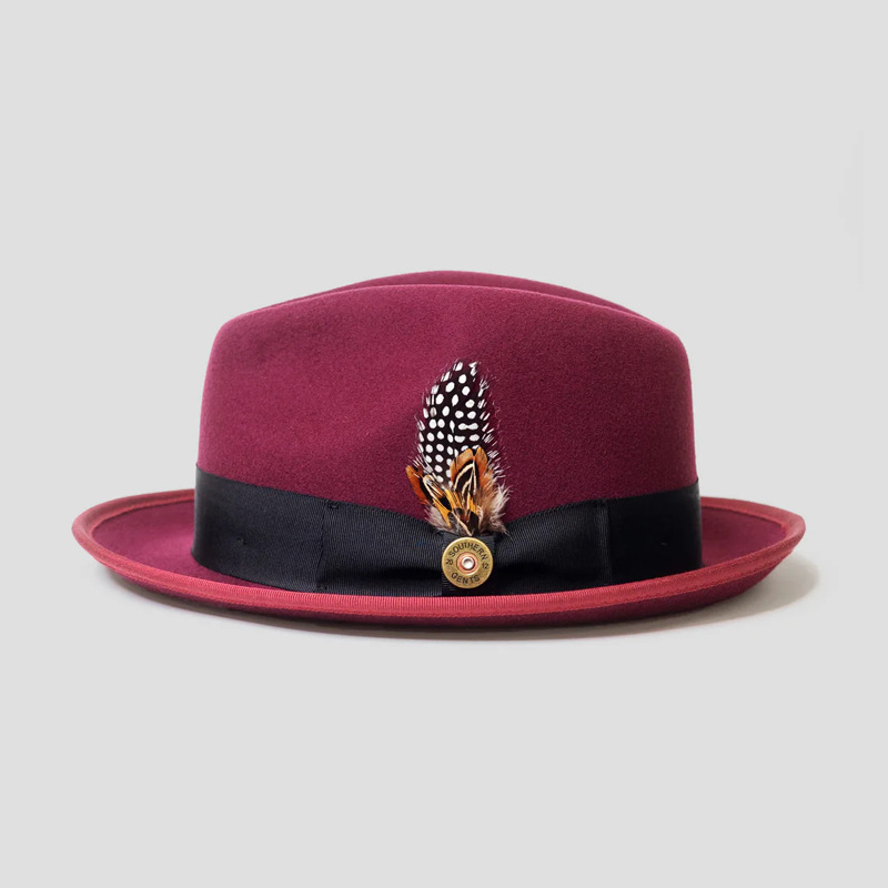 Classic Felt Fedora Hat with Feather | Vintage Gentleman Fedora | Colinshoes