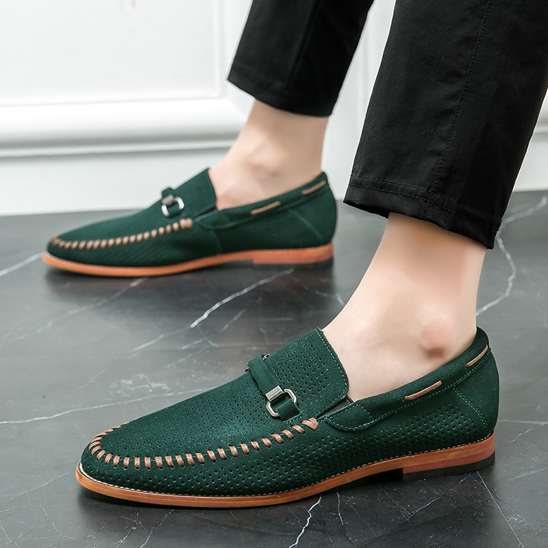 Breathable Lightweight Suede Horsebits Loafers-Colinshoes