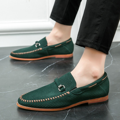 Breathable Lightweight Suede Horsebits Loafers-Colinshoes