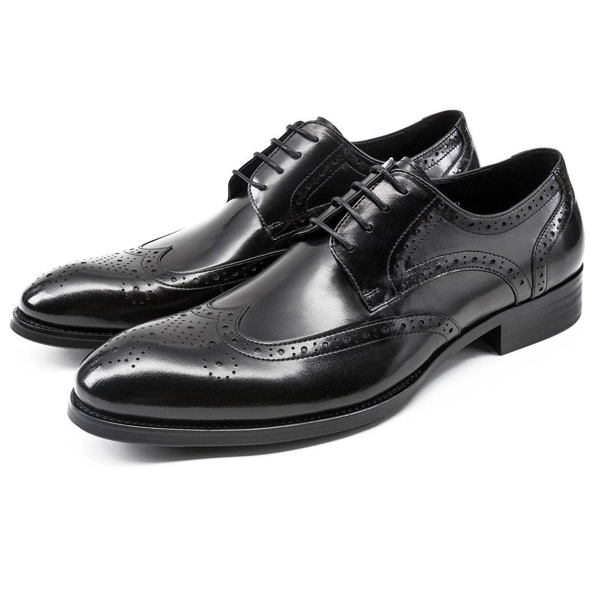 Classic brogue derby shoes in premium smooth leather