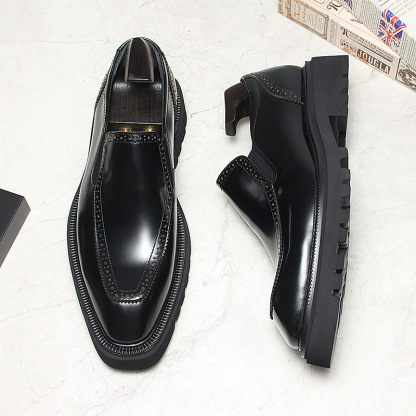 Stylish Men's Casual Leather Slip-On Shoes