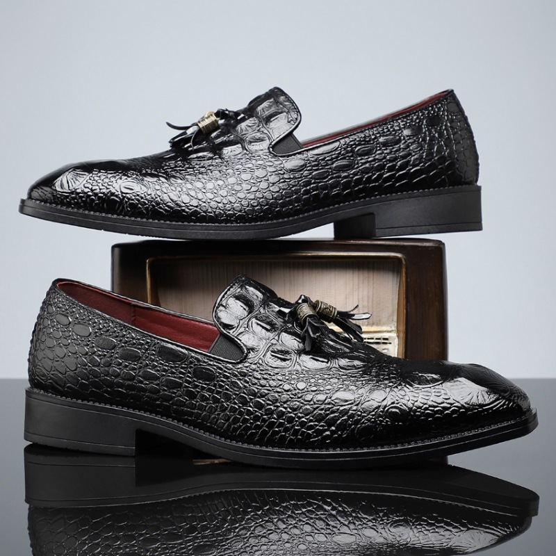 Exotic Embossed Tassel Loafers For Men