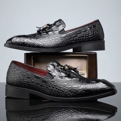 Exotic Embossed Tassel Loafers For Men