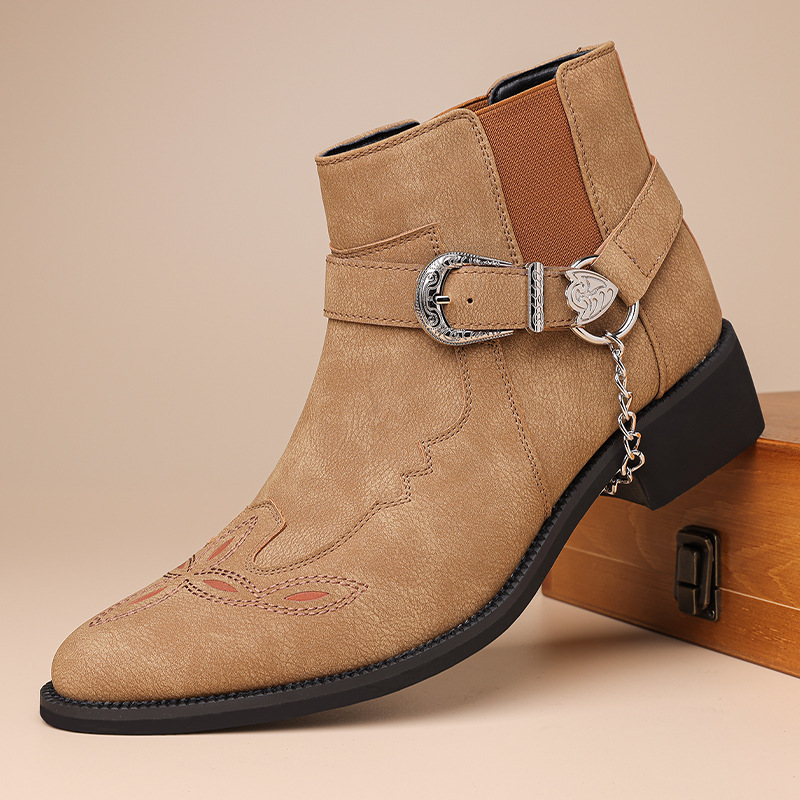 Men’s Buckle Chelsea Boots with Chain Accent | colinshoes