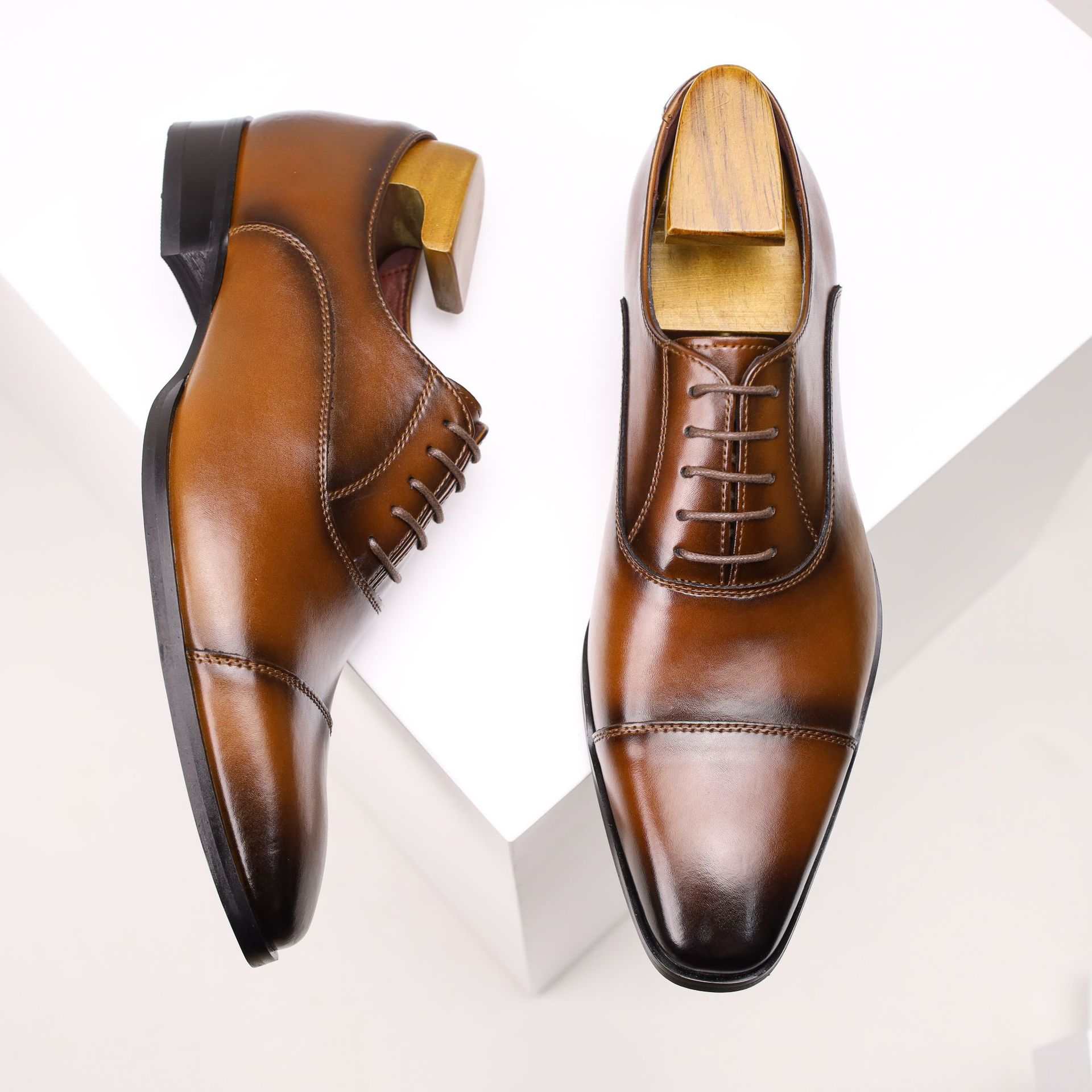 Classic Cap Toe Oxford Formal Dress Shoes 