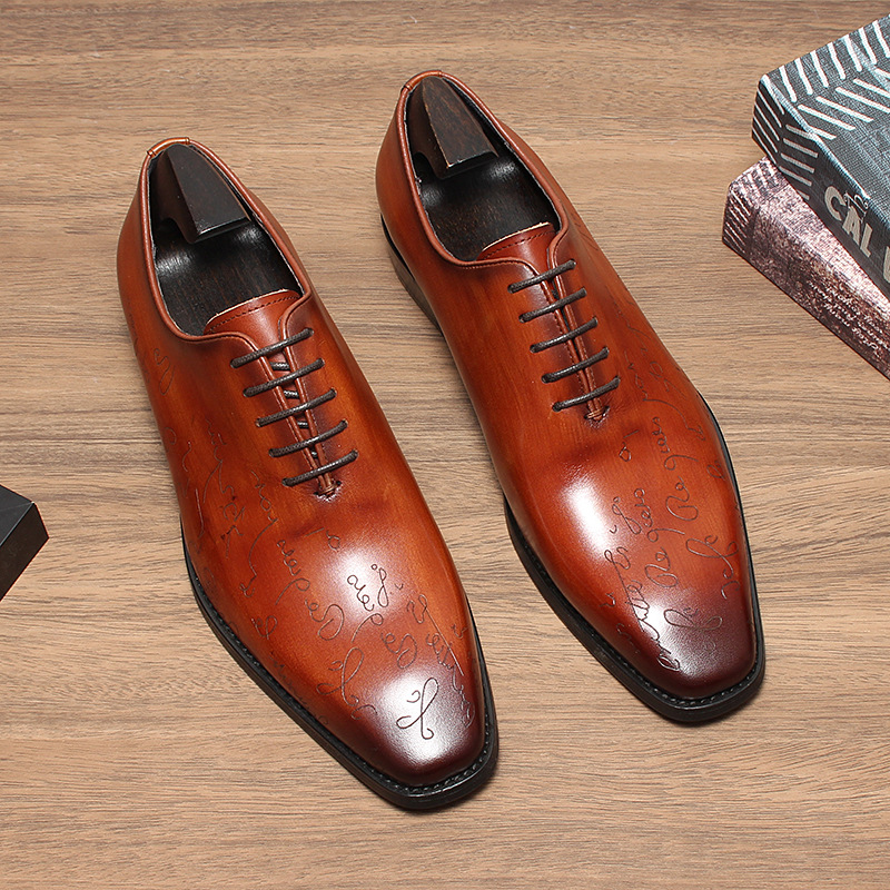 Artisan Engraved Leather Oxford Shoes