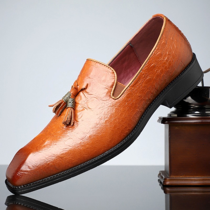 Budget Luxury Alligator Print Tassel Loafers-Colinshoes