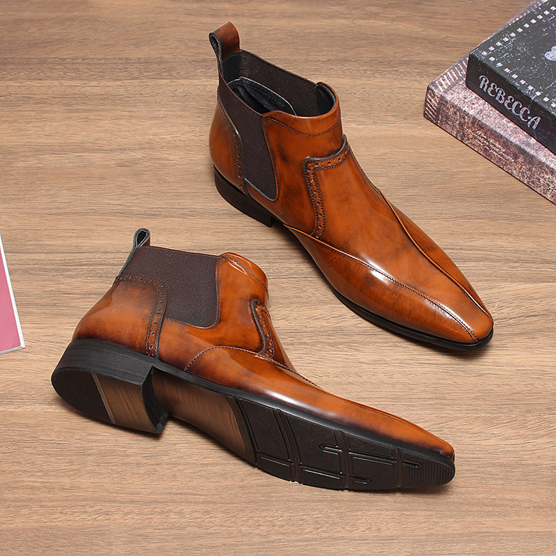 Executive Elegance Pointed Toe Chelsea Boots