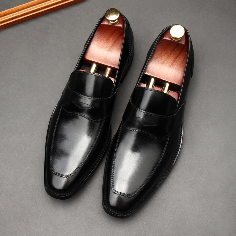 Men's Genuine Leather Business Dress Shoes Loafers