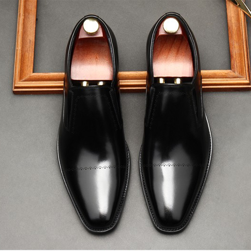 Minimalist Dress Casual Cap Toe Loafers-Colinshoes