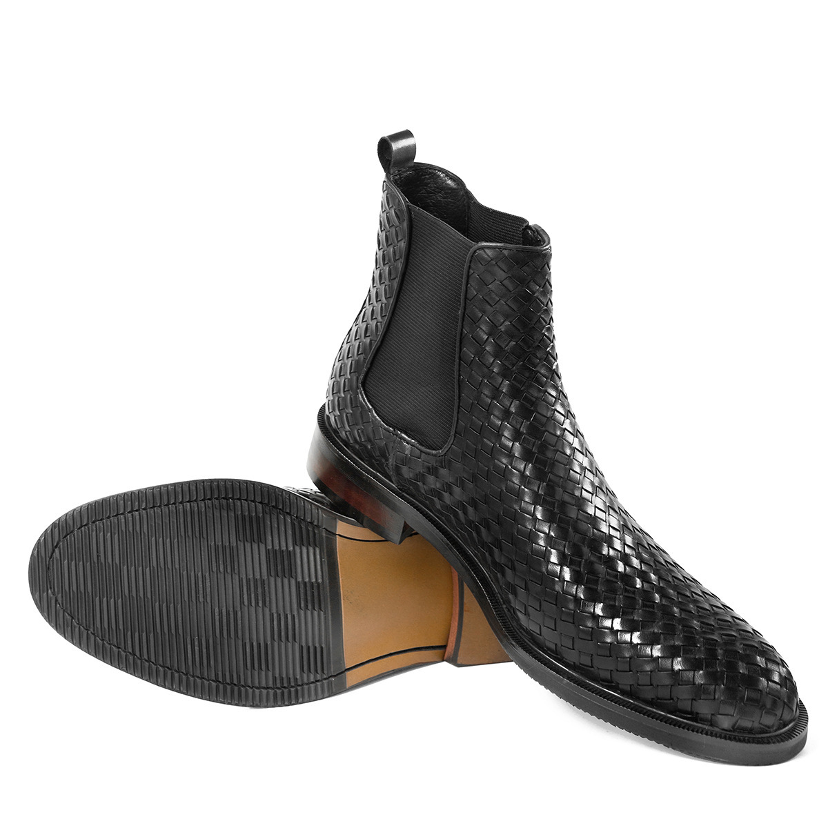 Breathable All-Day Woven Leather Chelsea Boots-Colinshoes