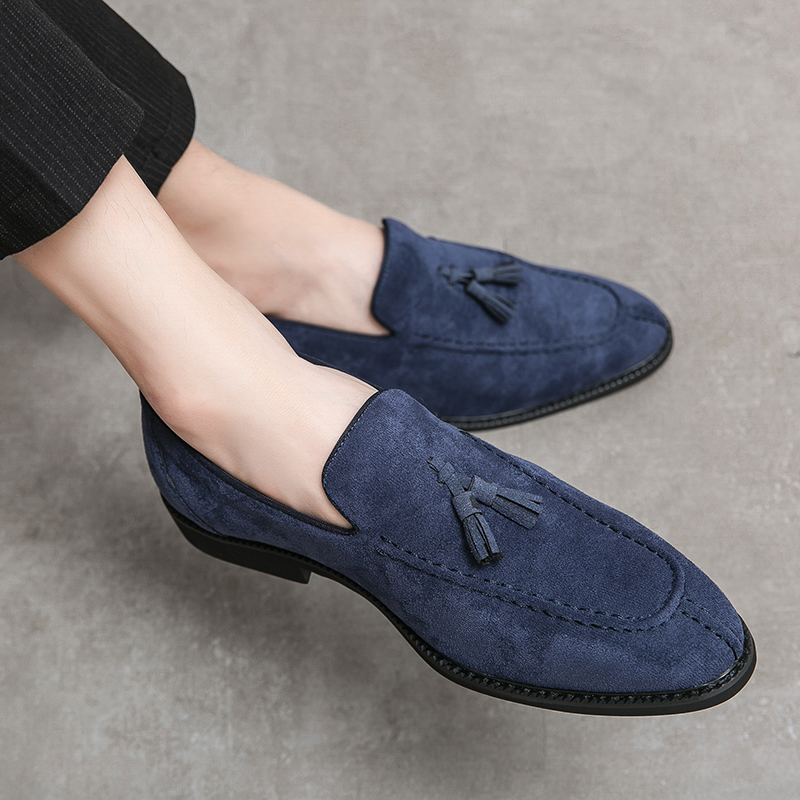Suede Tassel Loafers With Fringe Details For Men | Colinshoes