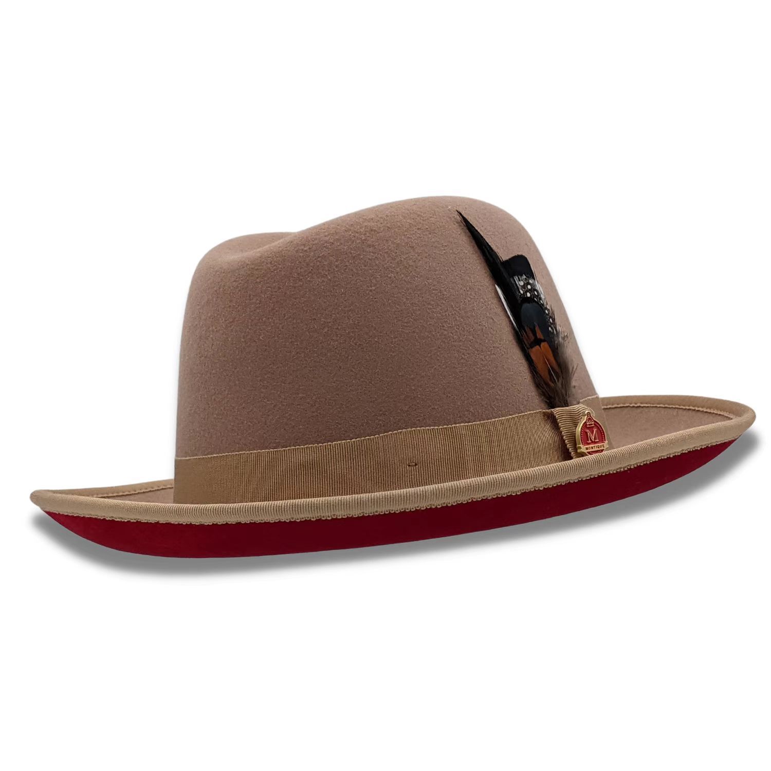 Classic Felt Fedora Hat with Feather Accent 