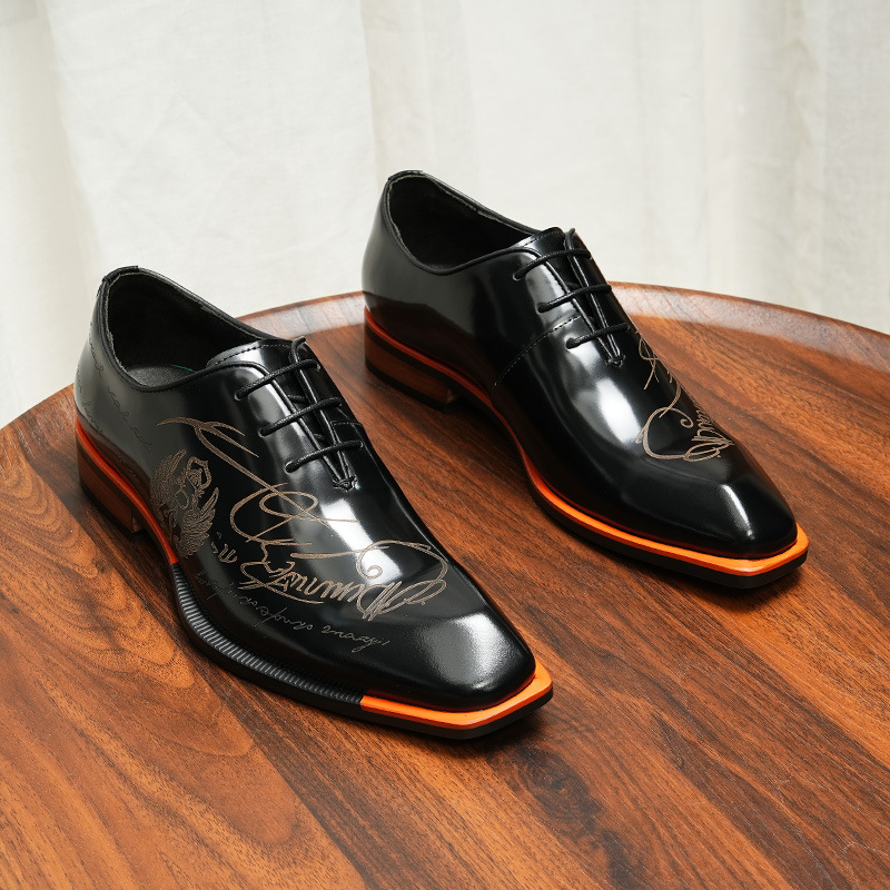 Engraved Script Wholecut Oxfords-Colinshoes