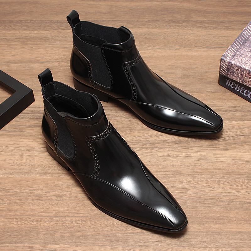 Executive Elegance Pointed Toe Chelsea Boots