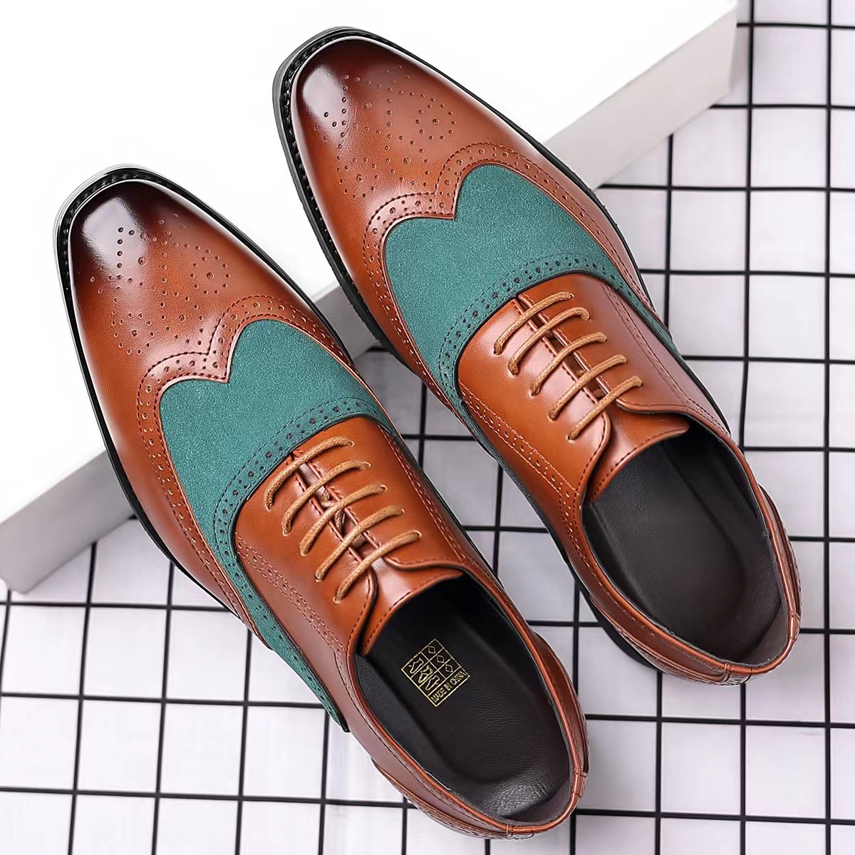 Two-Tone Brogue Oxford Shoes for Men – Colinshoes