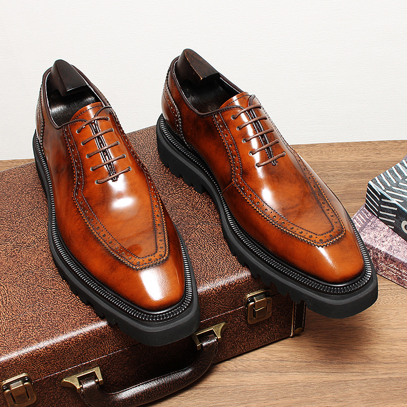 Hand-Patinated Wingtip Brogue Leather Shoes | ColinShoes