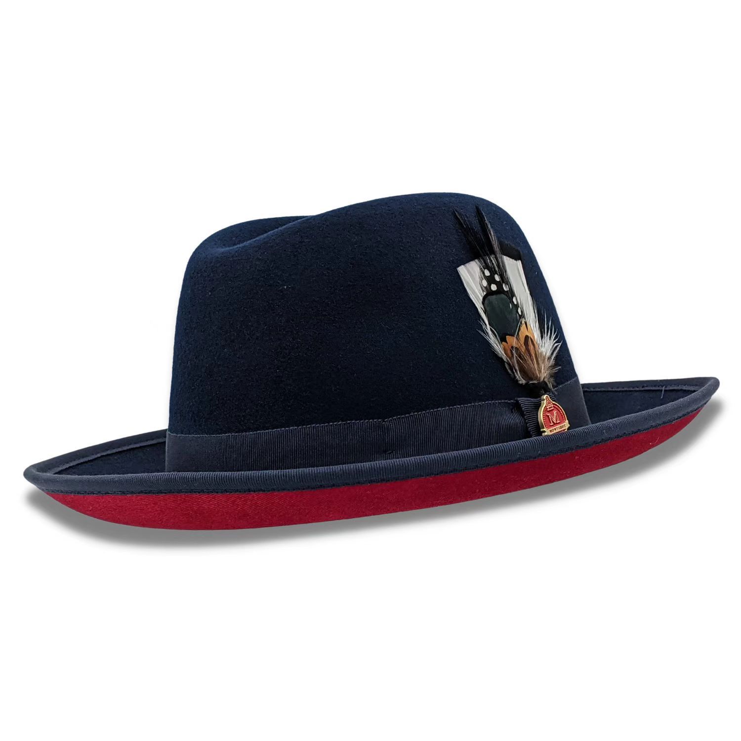 Classic Felt Fedora Hat with Feather Accent 