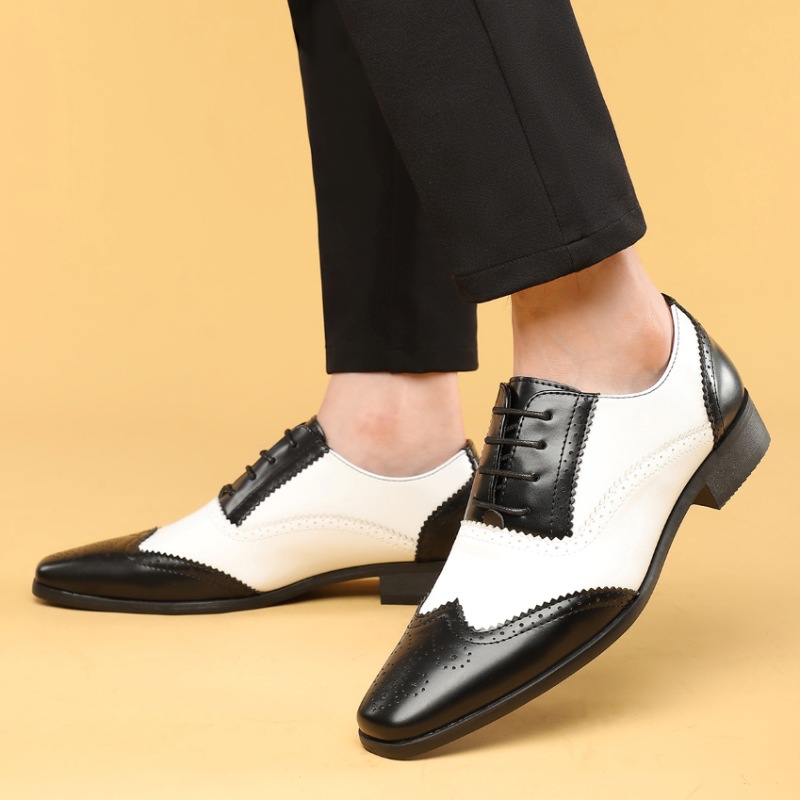 Classic Spectator Two Tone Wingtip Oxford Shoes-Colinshoes