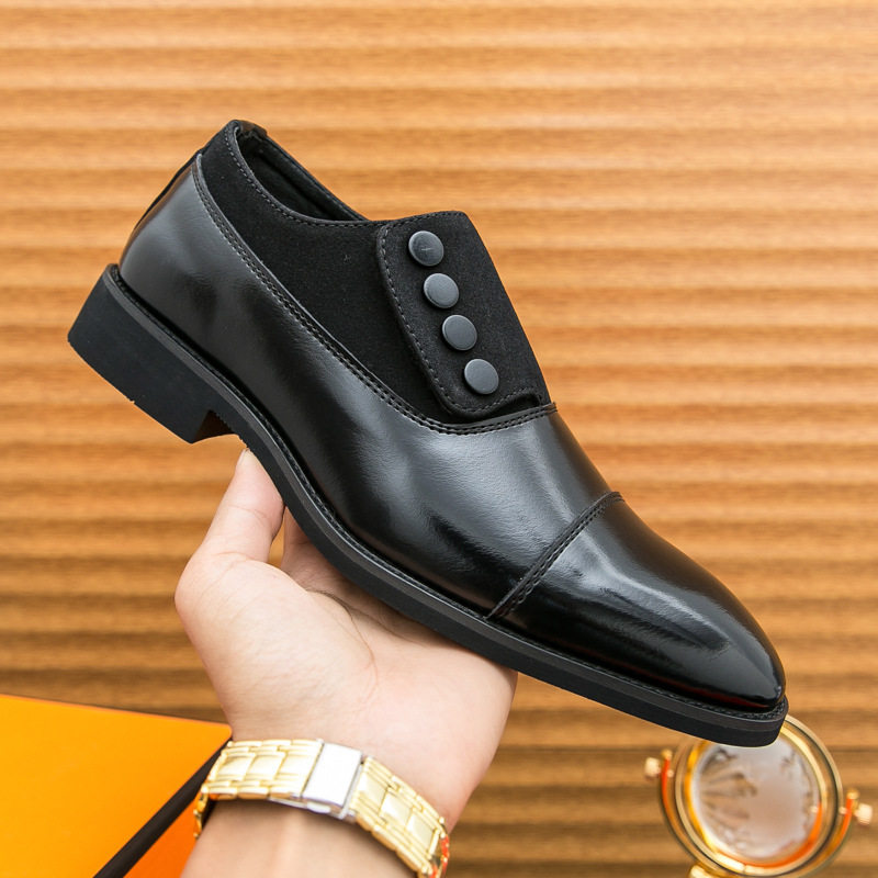 Retro Button Two-Tone Cap Toe Loafers-Colinshoes