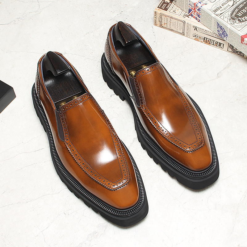 Men's Casual Leather Slip-On Shoes – Elegant Comfort | colinshoes
